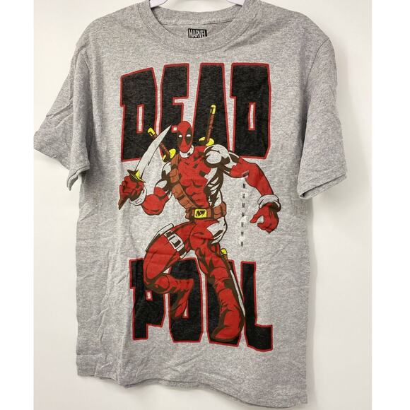 Marvel Deadpool Adult Gray Short Sleeve Tshirt Top NEW Small - Picture 1 of 7